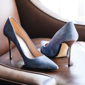 NWT Baby blue suede pumps